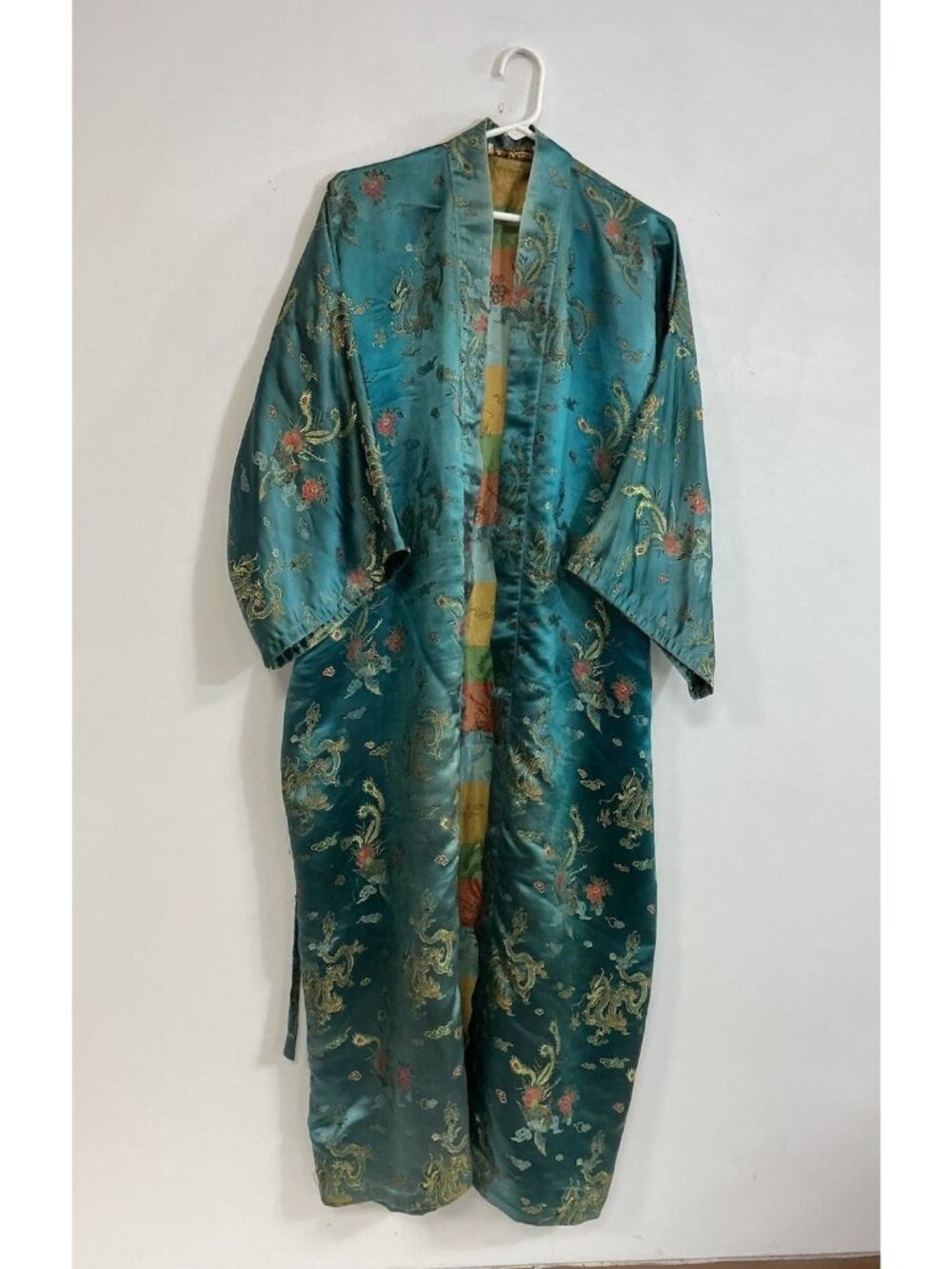 Vintage Asian Dragon Brocade Kimono Robe Mens One Size